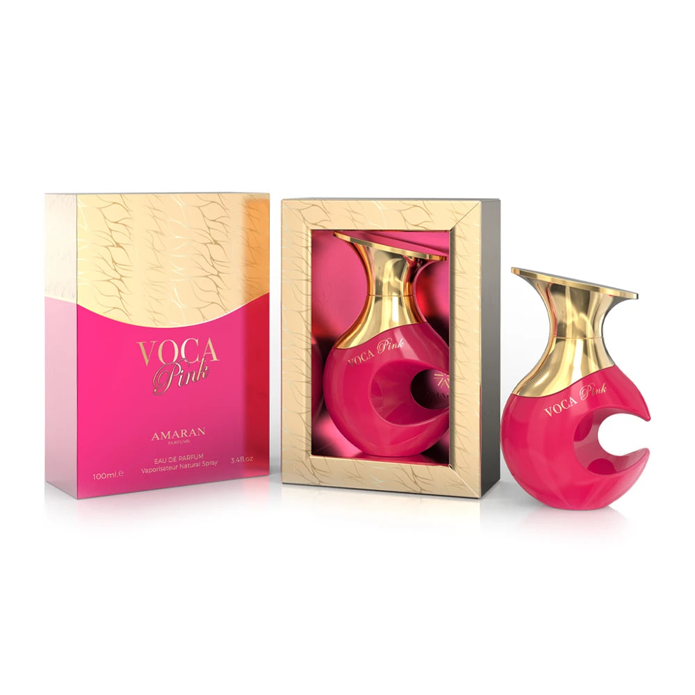 Amaran Voca Pink Eau de Parfum is a long lasting perfume for women. A pour femme EDP made in Dubai, UAE