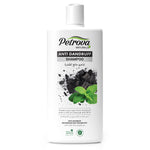 Petrova Anti Dandruff Shampoo for men and women.  Infused with natural extracts and benefits of Charcoal.  Purifies the scalp and moisturizes hair follicles. Reduce irritation for people with dandruff and flaky scalps. Shampoo for dandruff. Anti-Dandruff Treatment. Made in Dubai, UAE.