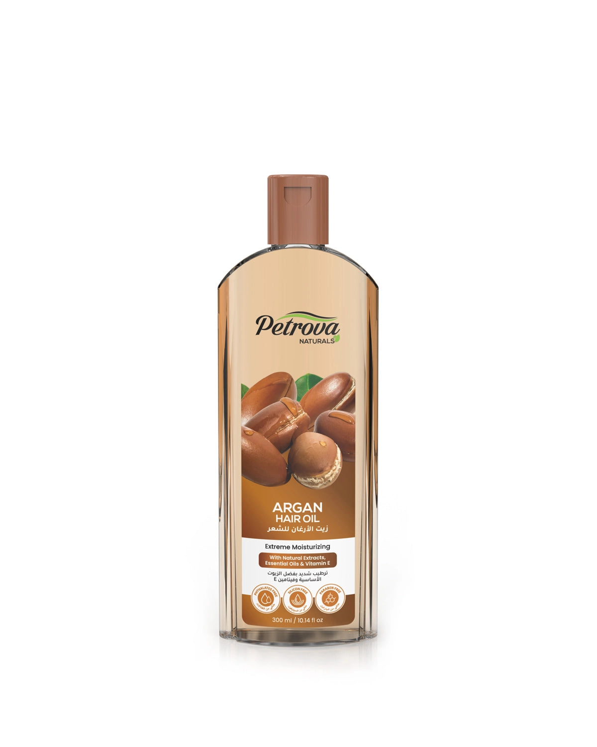 Petrova Argan Hair Oil for women and men. Infused with natural extracts, benefits of argan oil, essential oils, and vitamin E. Nourishing hair oil gives ultra hydration to the hair follicles for people with dry hair. Moroccan Argan Oil in Dubai. Best Hair Oil in Dubai. Made in Dubai, UAE.