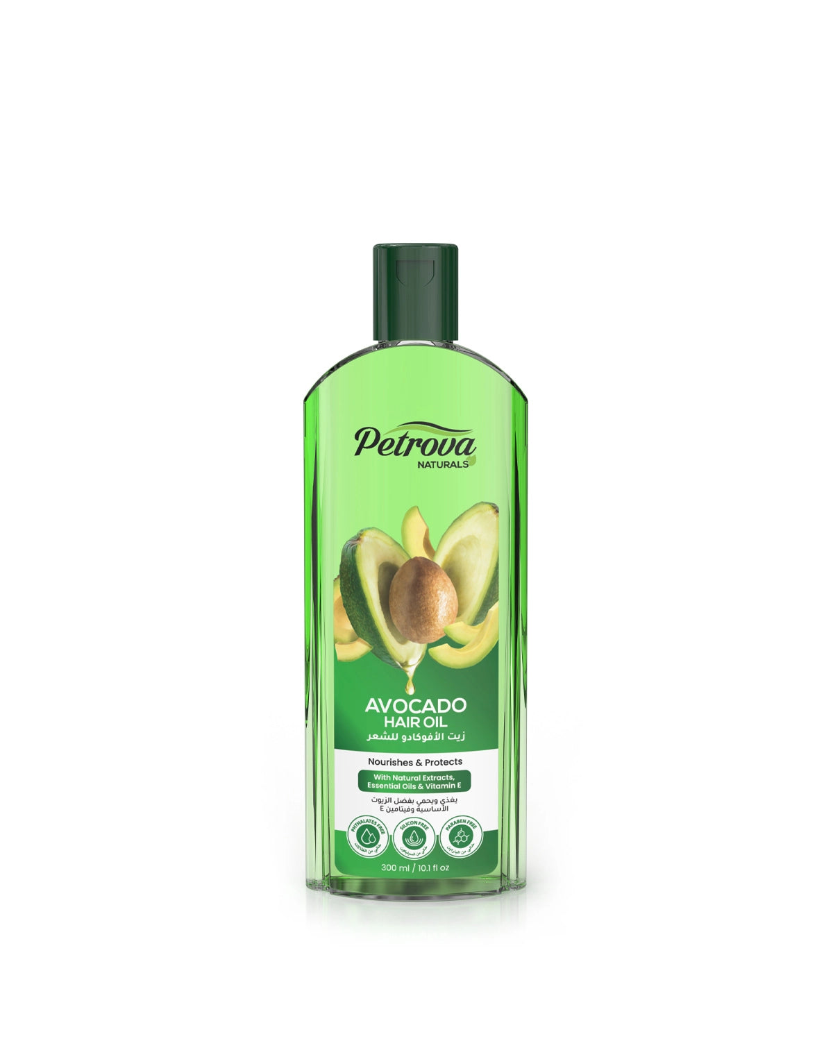 Petrova Avocado Hair Oil for women and men. Infused with natural extracts, benefits of avocado, essential oils, and vitamin E. It moisturize, repair, protect, and strengthen the hair and scalp. Hair oil for dull, dry, and lifeless hair. Hair Oil growth. Hair Oil UAE. Made in Dubai, UAE.