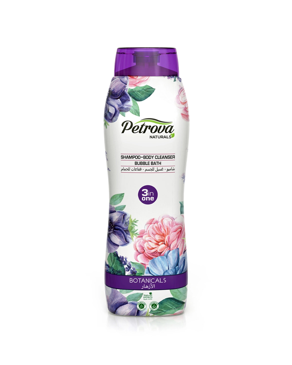 Petrova Botanicals 3in1 Shampoo, Body Cleanser & Bubble Bath is silicon free and infused with natural extracts, that gently cleanse both your body & hair while leaving them soft, moisturized and beautifully scented. In addition, it’s bubble bath function helps in transforming an ordinary bath into a relaxing spa. Bubble Bath liquid. Body wash Dubai. Body wash for men. Body wash for women. Shampoo in Dubai. Hair shampoo. Made in Dubai, UAE.