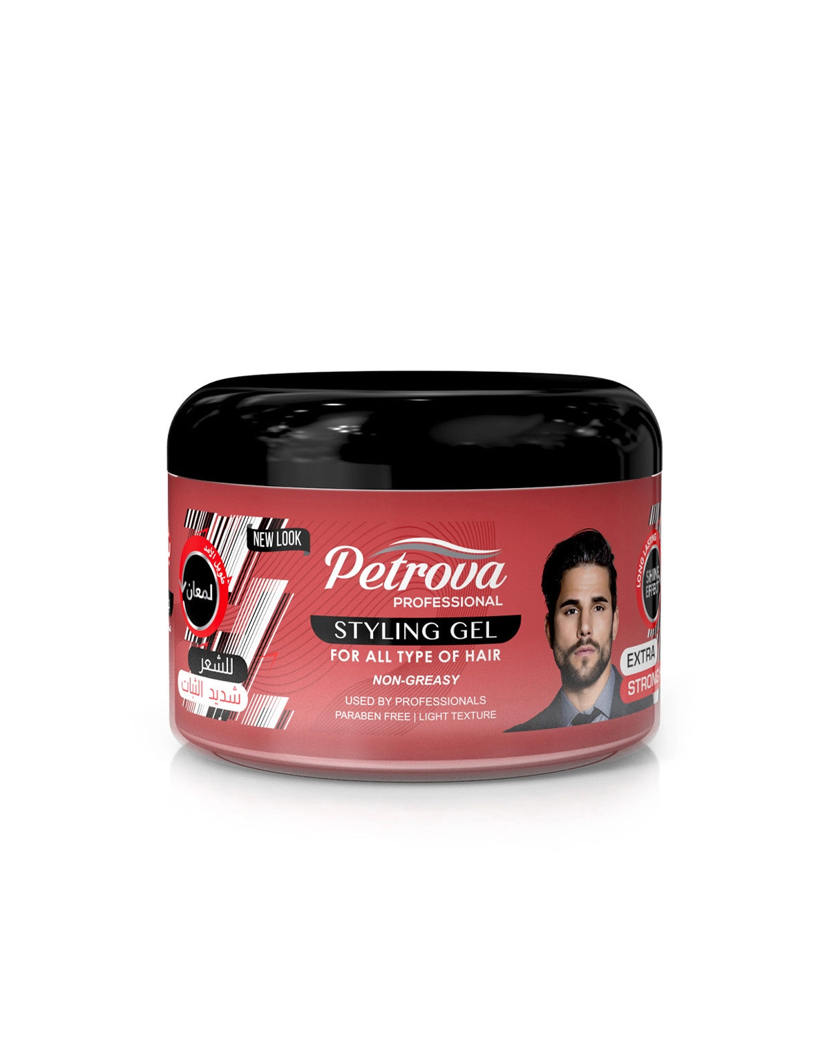 Petrova Extra Strong Hold Hair Styling Gel for men and woman. Infused with natural extracts and paraben free formula. Extra strong hold hair setting gel for fresh look. For people with thick hair. Long-lasting hair gel. Best hair gel for extra strong hold. Made in Dubai, UAE.