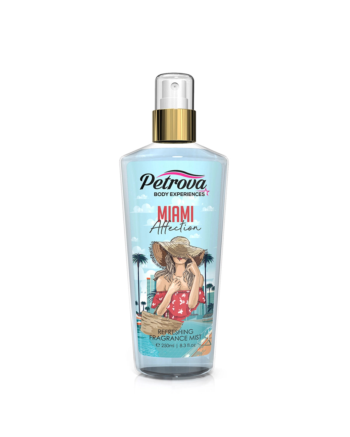 Petrova Miami Affection Body Mist for men and women. A long-lasting refreshing fragrance that leaves you feel refreshed all day long. Body mist victoria secret. Body mist uae. Best body mist. Body mist perfume. Body mist for men. Made in Dubai, UAE.