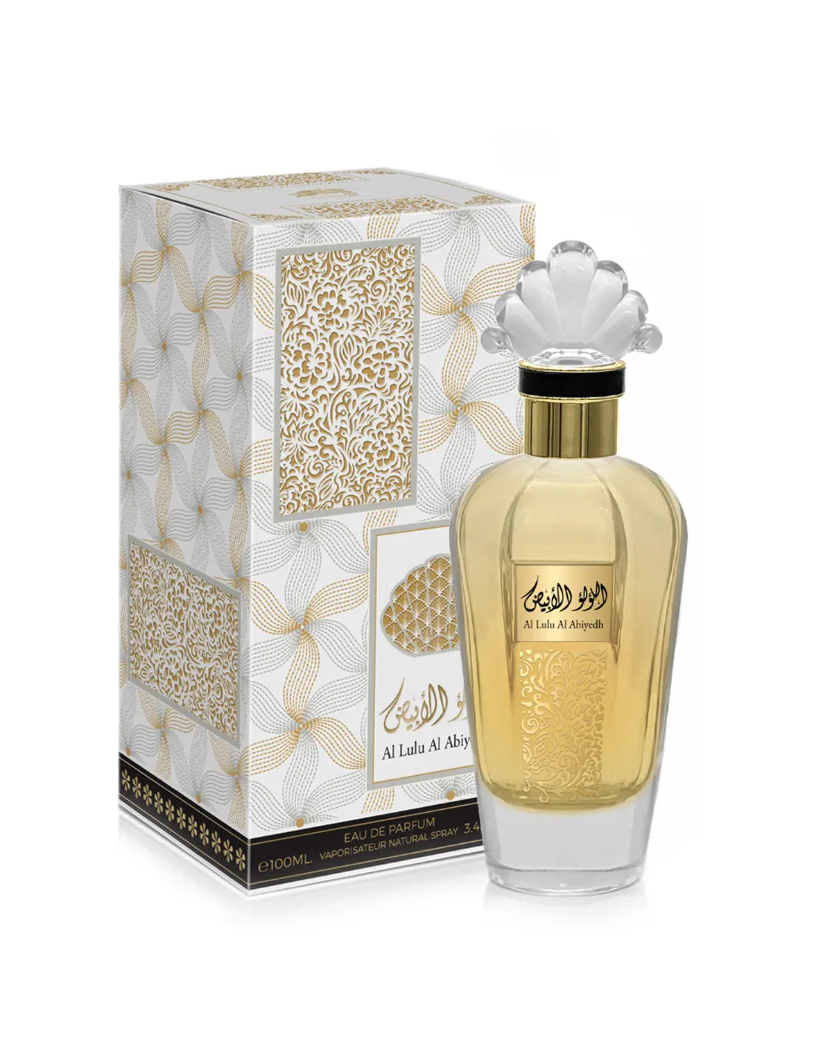 Sahari Al Lulu Al Abiyedh Eau de Parfum for woman and men. A unisex perfume made in Dubai, UAE