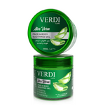 Verdi Aloe Vera Soothing Gel for woman and men. Its natural extracts effectively refreshes and hydrates both the face and body. Made for people with dry, irritated, and sunburned skin. Made in Dubai, UAE.