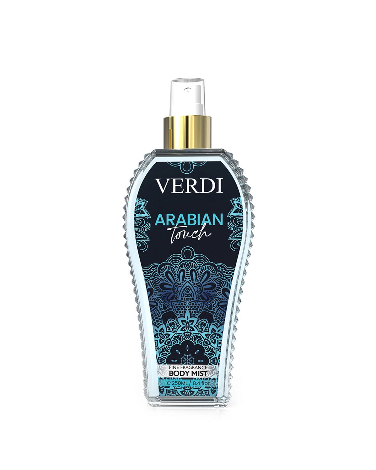 Verdi Arabian Touch Body Mist for women and men. A long lasting scent leaves the skin reenergized with a luxurious oriental feel. Crafted to leave you feeling magnificent all day long. Made in Dubai, UAE.