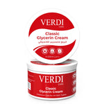 Verdi Classic Glycerin Cream for women and men. For smooth, and radiant skin. Made with natural extracts for people with dry, rough, scaly, itchy skin. Moisturizes both face and body. Made in Dubai, UAE.