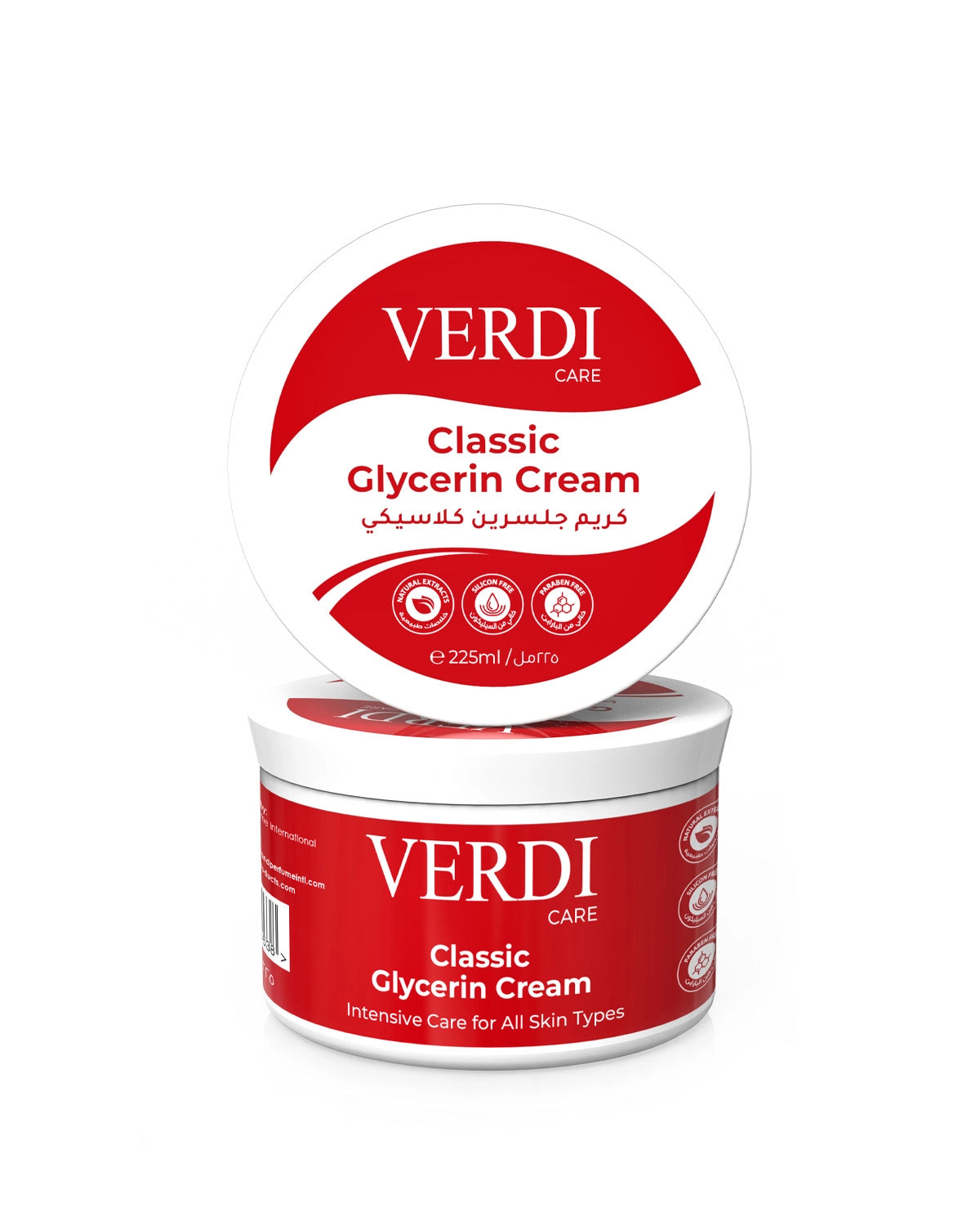 Verdi Classic Glycerin Cream for women and men. For smooth, and radiant skin. Made with natural extracts for people with dry, rough, scaly, itchy skin. Moisturizes both face and body. Made in Dubai, UAE.