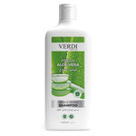 Verdi Aloe Vera Damage Repair Shampoo for women and men. Infused with the benefits of fresh aloe vera and natural extracts, its anti-inflammatory properties help soothe the scalp and enhance shine and texture for people with damaged hair. Made in Dubai, UAE.