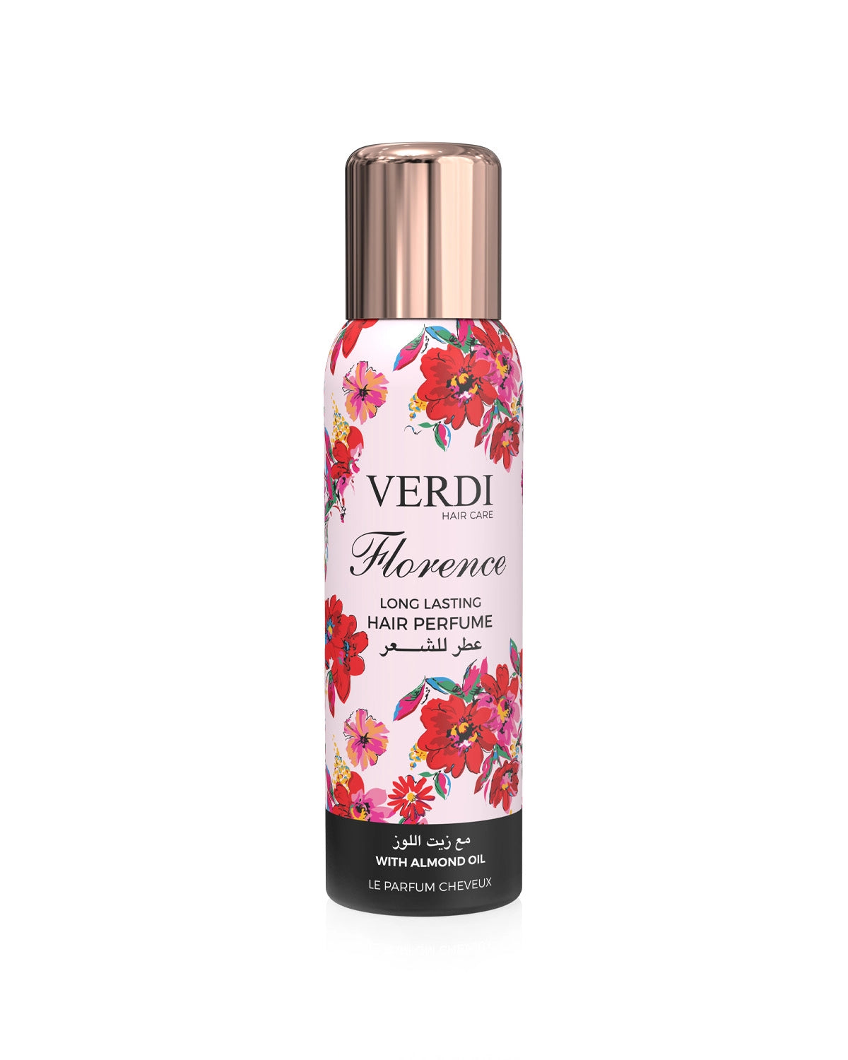 Verdi Florence Le Parfum Cheveux for women and men. A long lasting floral hair mist infused with almond oil and natural extracts. A unisex hair mist made in Dubai, UAE.