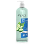 Verdi Fresh Cucumber Hand Wash for women and men. Infused with vitamin B5, vitamin E, and skin moisturizers. Enriched with natural extracts of nutritious cucumber. Kills viruses and bacteria. For people with dry and sensitive skin. Made in Dubai, UAE.