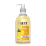 Verdi Fresh Lemon Hand Wash for women and men. Infused with vitamin B5, vitamin E, and skin moisturizers. Enriched with natural extracts of lemon. Designed to clean your hands with natural properties. For people with dry and sensitive skin. Made in Dubai, UAE.