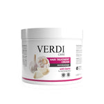 Verdi Hair Treatment Cream with Garlic for women and men. Infused with natural extracts. Give more volume, stop breakage, and speed up hair growth for people with dull and dry hair. Best hair treatment cream. Made in Dubai, UAE.