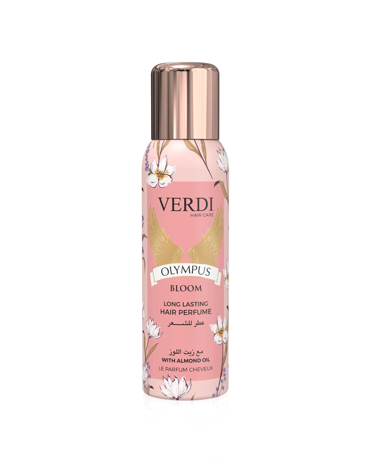 Verdi Olympus Bloom Le Parfum Cheveux for women and men. A long-lasting, refreshing hair scent infused with almond oil and natural extracts. A unisex hair mist made in Dubai, UAE.