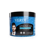 Verdi Strong Hold Styling Gel for men and women. Infused with natural extract. For healthy shine without drying out hair. For people with long hair. For people with short hair. For people with curly hair. Best hair gel. Made in Dubai, UAE.