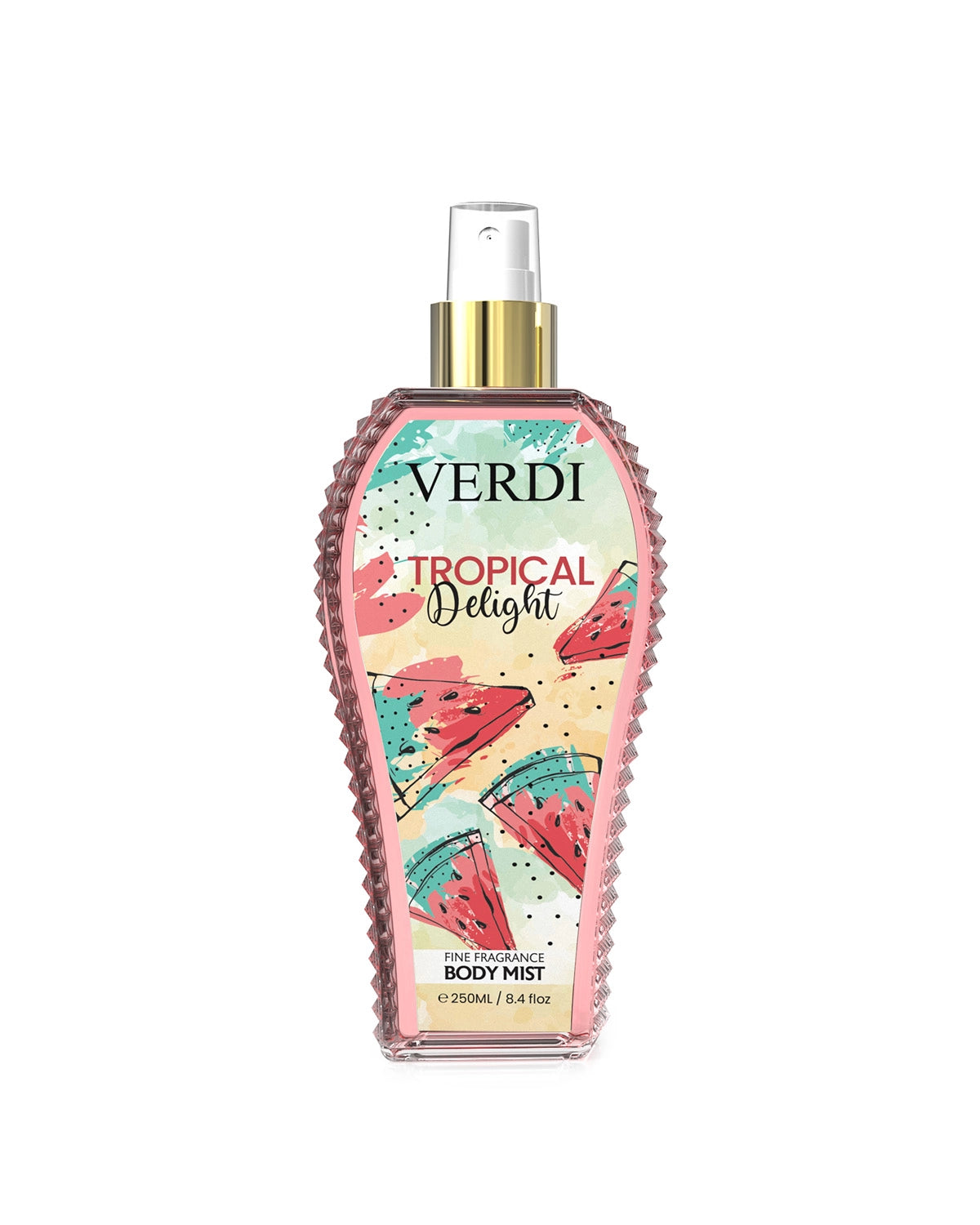 Verdi Tropical Delight Body Mist for women and men. A long lasting refreshing fragrance. Leaves you feeling refreshed all day long. Made in Dubai, UAE.